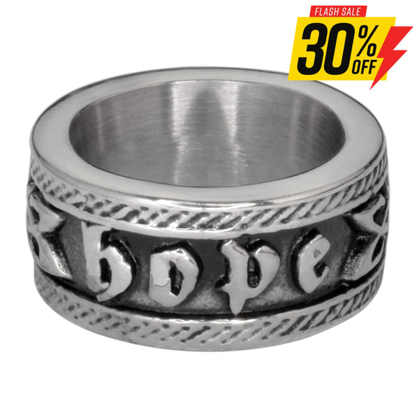 Sk1047 Ladies Hope Ring Wide Band Stainless Steel Motorcycle Jewelry Sizes 6-10 Rings