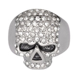 Sk1075 Ladies Bling Skull Imitation Diamond Ring Stainless Steel Motorcycle Jewelry Size 6-10 Rings