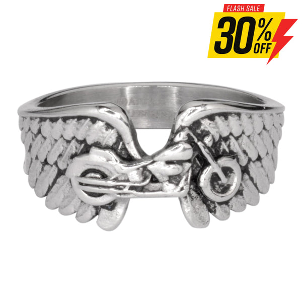 Sk1086 Ladies Motorcycle Bike Wing Ring Stainless Steel Size 5-10 Rings