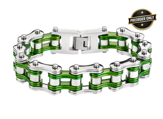 SK1145 Mens Dark Green 3/4’’ Bracelet Bracelet