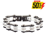 Sk1198 1/2’’ Wide Two Tone Black White With Crystal Rollers Stainless Steel Motorcycle Bike