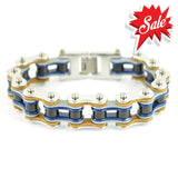 Sk1327 3/4’’ Wide Quad Color Silver Grey Blue Black Leather Double Link Design Men’s