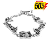 Sk1380 Flag Gun Bikes Gents Bracelet Stainless Steel Motorcycle Jewelry