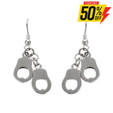 Sk1458 Double Handcuff Earrings French Wire Stainless Steel Motorcycle Biker Jewelry