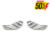 Sk1460 Angel Wing Earrings Post & Nut Stainless Steel Motorcycle Biker Jewelry