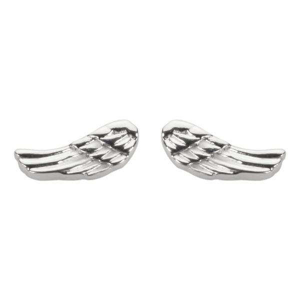 Sk1460 Angel Wing Earrings Post & Nut Stainless Steel Motorcycle Biker Jewelry