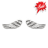 Sk1460 Angel Wing Earrings Post & Nut Stainless Steel Motorcycle Biker Jewelry