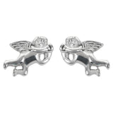 Sk1474 Cherub Angel Earrings Post & Nut Stainless Steel Motorcycle Biker Jewelry