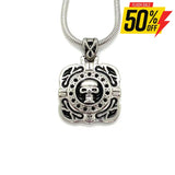 Sk1532 Skull Crystal Bling Pendant 16.5’’ Necklace Wide Stainless Steel Motorcycle Jewelry