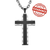 Sk1573 4 Onyx Inlay Cross With 7 Millimeter Byzantine Necklace 24 Stainless Steel Religious Jewelry