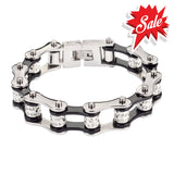 Sk1616 1/2’’ Wide Silver Black Double Crystal Rollers Stainless Steel Motorcycle Bike Chain