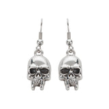 Sk1621 Vampire Skull Earrings French Wire Stainless Steel Motorcycle Biker Jewelry