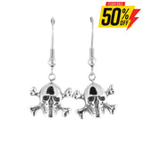 Sk1628 Skull Bones French Wire Earrings Stainless Steel Motorcycle Biker Jewelry