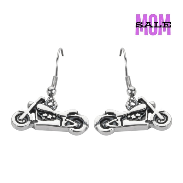 Sk1637 Motorcycle French Wire Small Earrings Stainless Steel Biker Jewelry