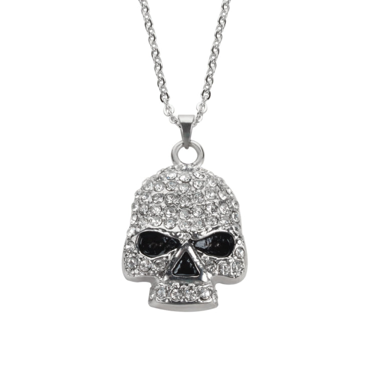 SK1704 Ladies Bling Skull Pendant With Necklace 19’’ Stainless Steel Motorcycle Jewelry Necklaces