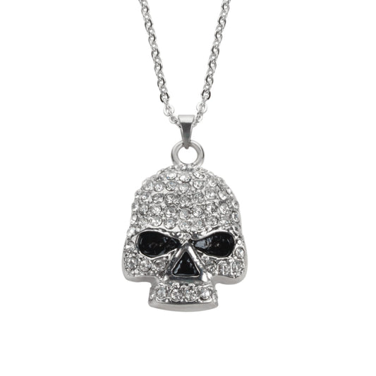 SK1704 Ladies Bling Skull Pendant With Necklace 19’’ Stainless Steel Motorcycle Jewelry Necklaces