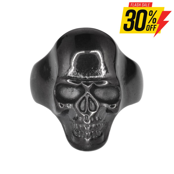 Sk1728 Gents Glossy Black Skull Ring Stainless Steel Motorcycle Biker Jewelry Size 9-15 Rings