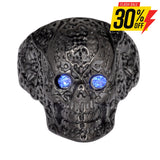 Sk1736 Ladies Blue Eyed Tribal Tattoo Skull Ring Black Edition Stainless Steel Size 6-10 Rings