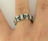 Sk1741 Gents Skull & Bullet Ring Stainless Steel Motorcycle Jewelry Size 9-16 Rings