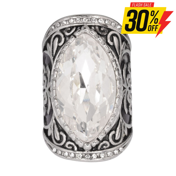 Sk1745 Ladies Big Crystal Fancy Design Ring Stainless Steel Motorcycle Jewelry Size 6-12 Rings