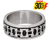 Sk1747 Gents Bike Chain Ring Silver Edition Stainless Steel Motorcycle Jewelry Size 9-14 Rings