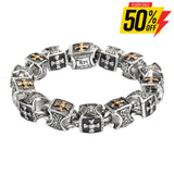 Sk1758 Men’s Greek Plated Cross Bracelet Stainless Steel Religious Jewelry