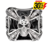 Sk1774 Gents Maltese Skull With Knives Ring Stainless Steel Motorcycle Biker Jewelry Rings