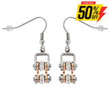 Sk1844E Mini Size Earrings Two Tone Silver Rose Gold With White Crystal Centers Stainless Steel