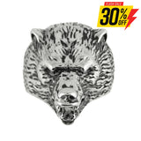 Sk1845 Gents Grizzly Bear Ring Stainless Steel Motorcycle Jewelry Size 9-15 Rings