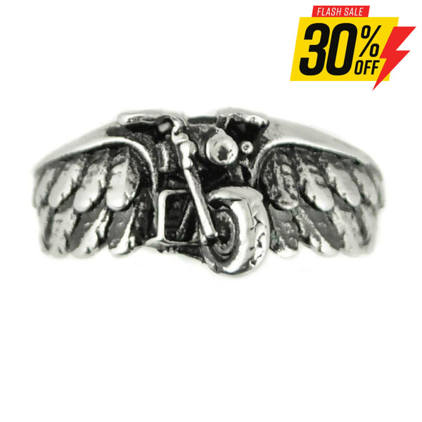 Sk1860 Unisex Motorcycle Bike Wing Ring Stainless Steel Jewelry Size 5-13 Rings