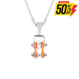 Sk2002N Pendant Mini Chain Link With Necklace Silver Orange Stainless Steel Necklaces