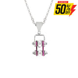 Sk2003N Pendant Mini Chain Link With Necklace Silver Candy Purple Stainless Steel Necklaces