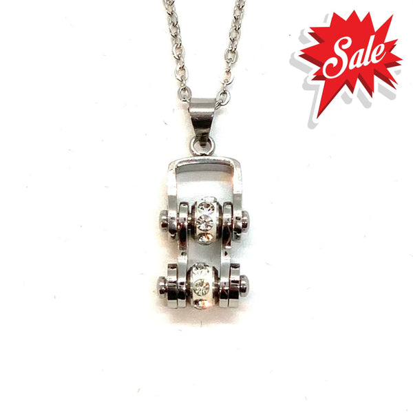 Sk2005N Pendant Mini Chain Link Necklace Silver Stainless Steel Necklaces