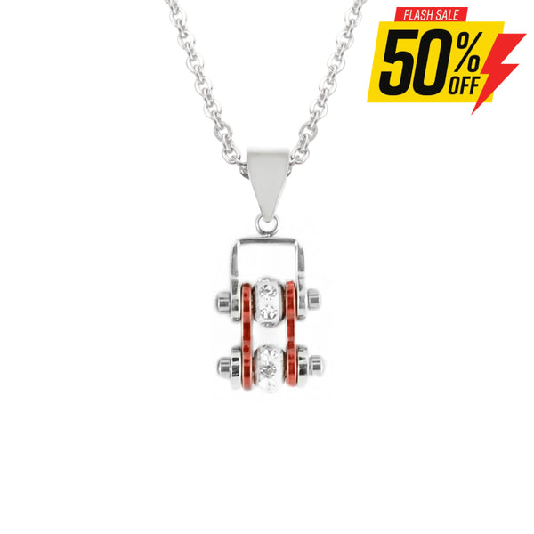 Sk2014N Pendant Mini Chain Link With Necklace Silver Candy Red Stainless Steel Necklaces