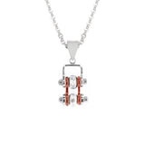 Sk2014N Pendant Mini Chain Link With Necklace Silver Candy Red Stainless Steel Necklaces