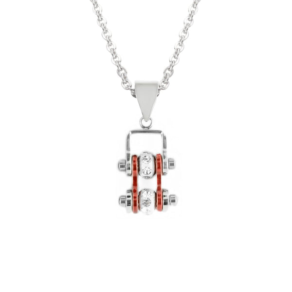 Sk2014N Pendant Mini Chain Link With Necklace Silver Candy Red Stainless Steel Necklaces