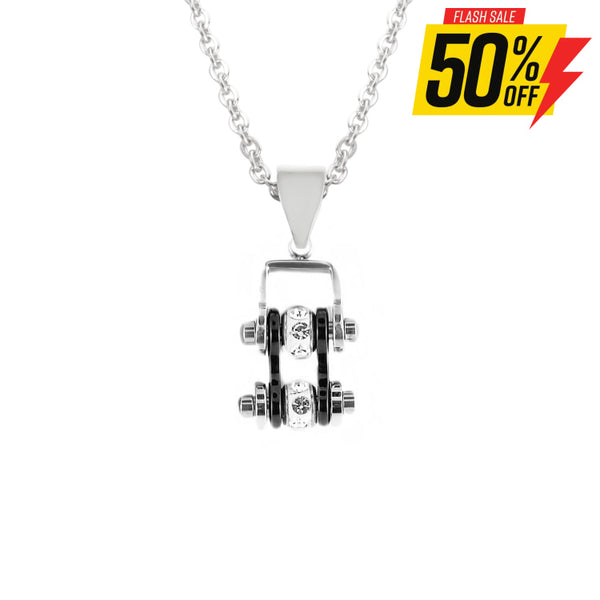 Sk2016N Pendant Mini Chain Link With Necklace Silver Black Stainless Steel Necklaces