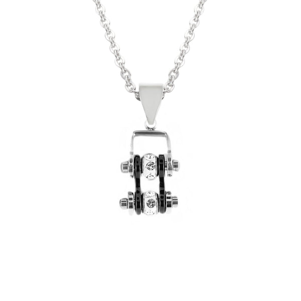 Sk2016N Pendant Mini Chain Link With Necklace Silver Black Stainless Steel Necklaces