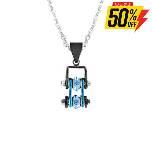 Sk2202N Pendant Mini Chain Link With Necklace Black Candy Blue Stainless Steel Necklaces