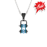 Sk2202N Pendant Mini Chain Link With Necklace Black Candy Blue Stainless Steel Necklaces