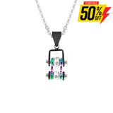 Sk2208N Pendant Mini Chain Link With Necklace Black Rainbow Stainless Steel Necklaces