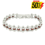 Sk2209 January 3/8’’ Wide Garnet Color Crystal Centers Ladies Bracelets