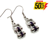 Sk2210E February Edition Mini 3/8’’ Wide Stainless Steel Amethyst Imitation Crystal Earrings