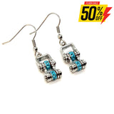 Sk2211E March Edition Mini 3/8’’ Wide Stainless Steel Aquamarine Imitation Crystal Earrings