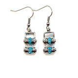 Sk2211E March Edition Mini 3/8’’ Wide Stainless Steel Aquamarine Imitation Crystal Earrings