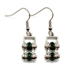 Sk2212E May Edition Ladies Mini 3/8’’ Wide Stainless Steel Emerald Imitation Crystal Earrings