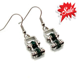 Sk2212E May Edition Ladies Mini 3/8’’ Wide Stainless Steel Emerald Imitation Crystal Earrings