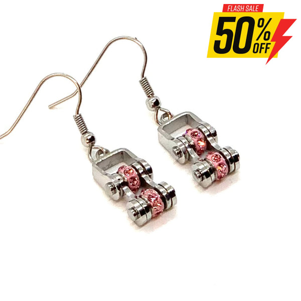 Sk2216E October Edition Mini 3/8’’ Wide Stainless Steel Tourmaline Imitation Crystal Earrings