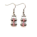 Sk2216E October Edition Mini 3/8’’ Wide Stainless Steel Tourmaline Imitation Crystal Earrings