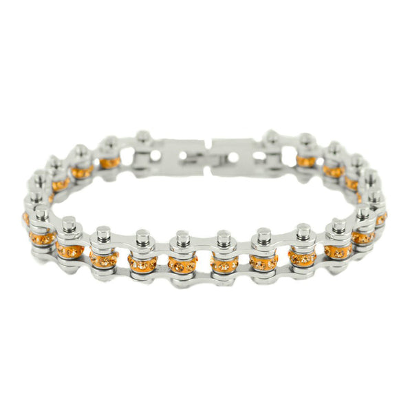 Sk2217 November 3/8’’ Wide Citrine Color Crystal Centers Ladies Bracelets